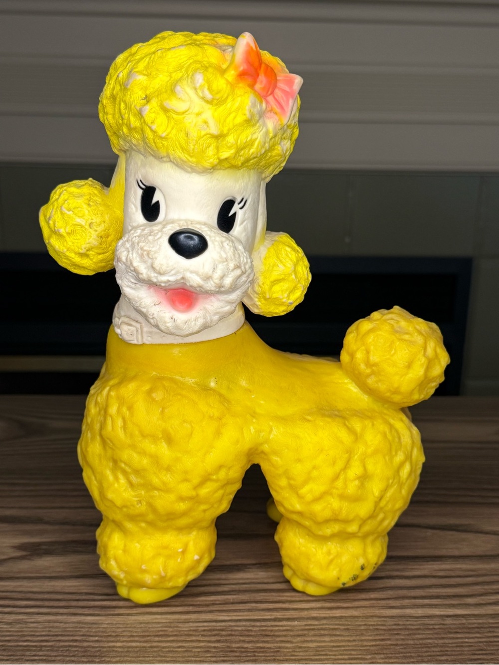 Vintage Rubber Squeak Toy-1963 Yellow Poodle The Sun Rubber Co